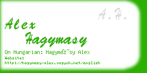 alex hagymasy business card